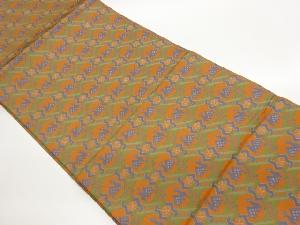 有栖川文模様織出し開き名古屋帯（額縁仕立て）